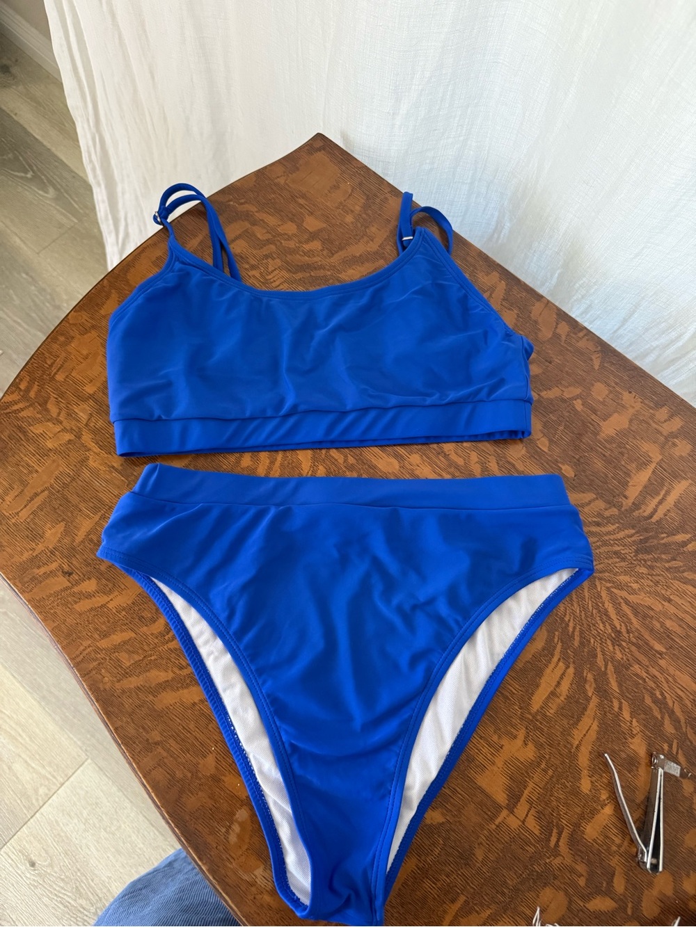 Classic High-Waist Blue Bikini Set - Women